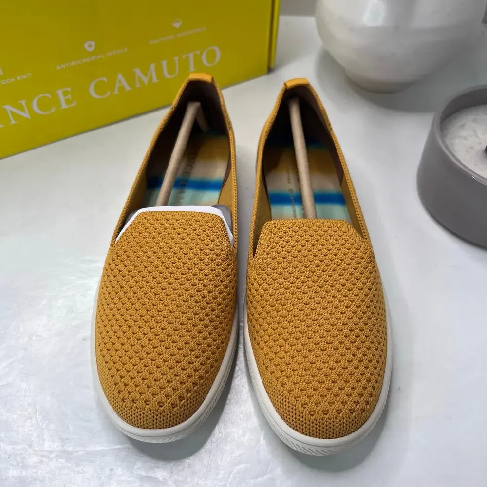 Vince Camuto Cabreli Washable Sneaker Knit Yellow Women 5.5M/36 NWB Breathable
